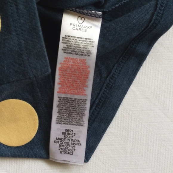 NEW primark cares polkadot long sleeve shirt 6 months baby - Picture 4 of 5